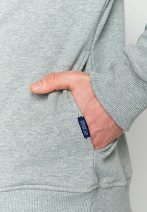 Heather Grey: Kuschliger Hoodie aus Bio-Baumwolle für Herren [3592]