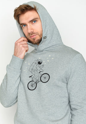 Heather Grey: Kuschliger Hoodie aus Bio-Baumwolle für Herren [3593]