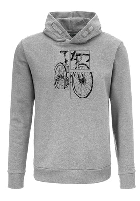 Heather Grey: Kuschliger Hoodie aus Bio-Baumwolle für Herren [3619]