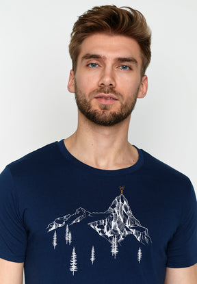 Navy: Sportliches T-Shirt aus Bio-Baumwolle für Herren [3625]