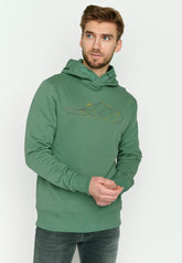 Smoke Green: Kuschliger Hoodie aus Bio-Baumwolle für Herren [3677]
