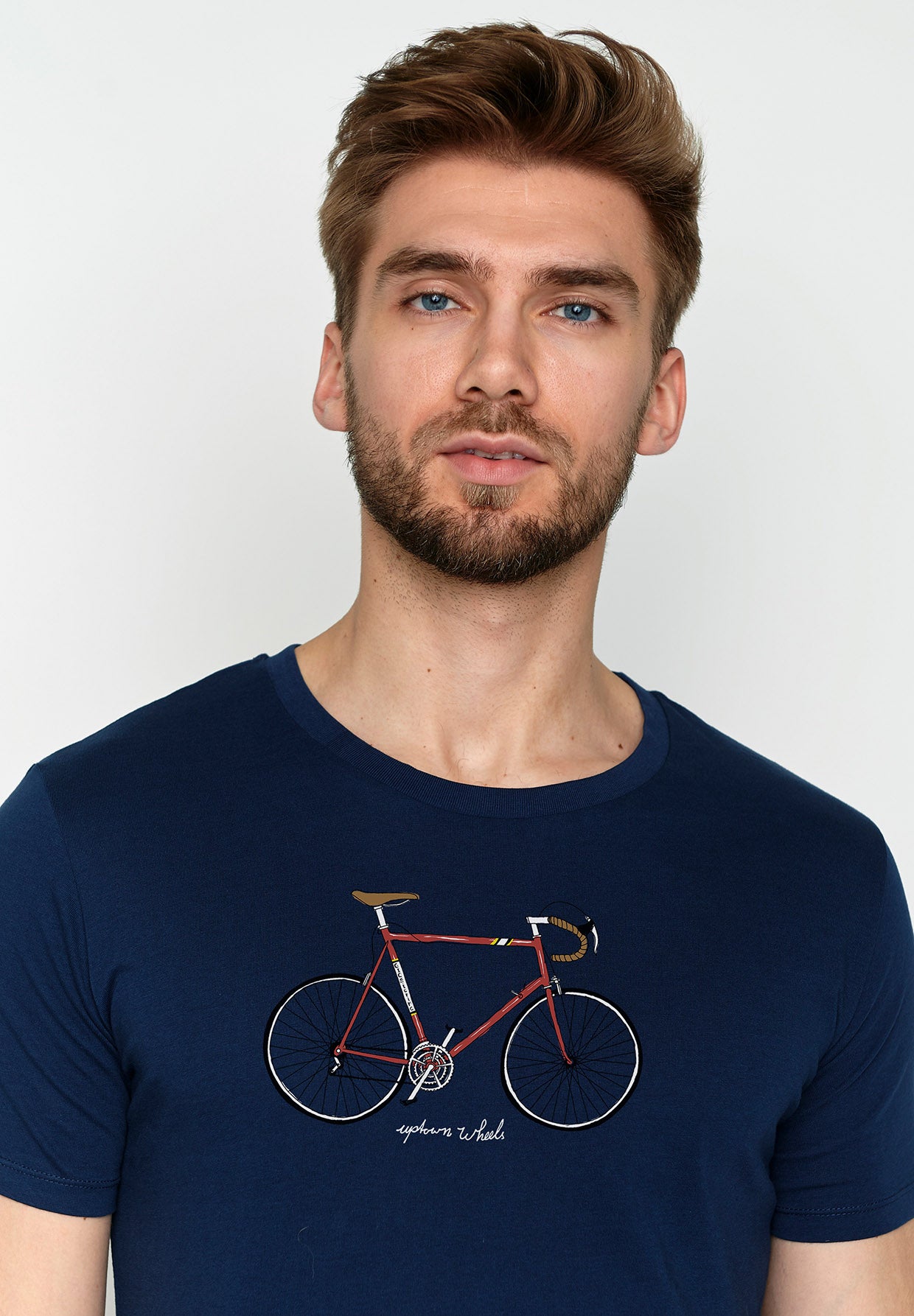 Blau:  Sportliches T-Shirt aus Bio-Baumwolle für Herren [3716]