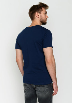 Navy: Sportliches T-Shirt aus Bio-Baumwolle für Herren [3717]