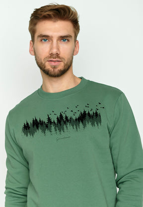 Smoke Green: Gemütliches Sweatshirt aus Bio-Baumwolle für Herren [3798]