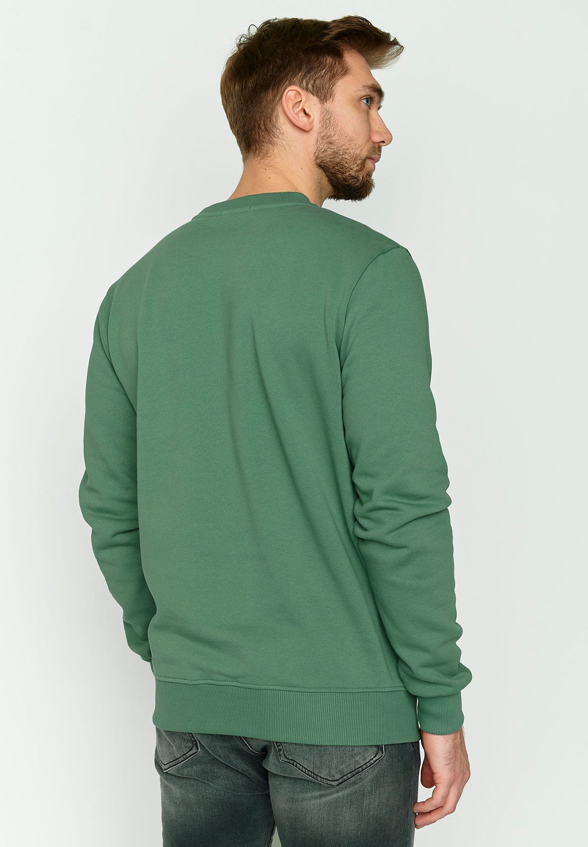 Smoke Green: Gemütliches Sweatshirt aus Bio-Baumwolle für Herren [3800]
