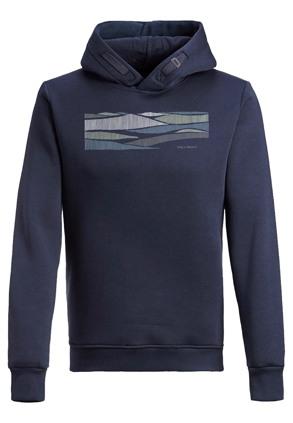 Navy: Kuschliger Hoodie aus Bio-Baumwolle für Herren [3823]