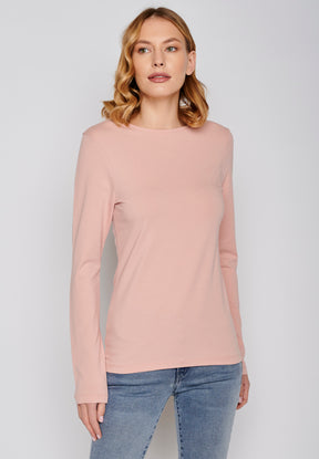 Shrimp Rose: Sportliches Longsleeve aus Bio-Baumwolle für Damen [382]