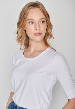 White: Sportliches T-Shirt aus Bio-Baumwoll Mix für Damen [38]
