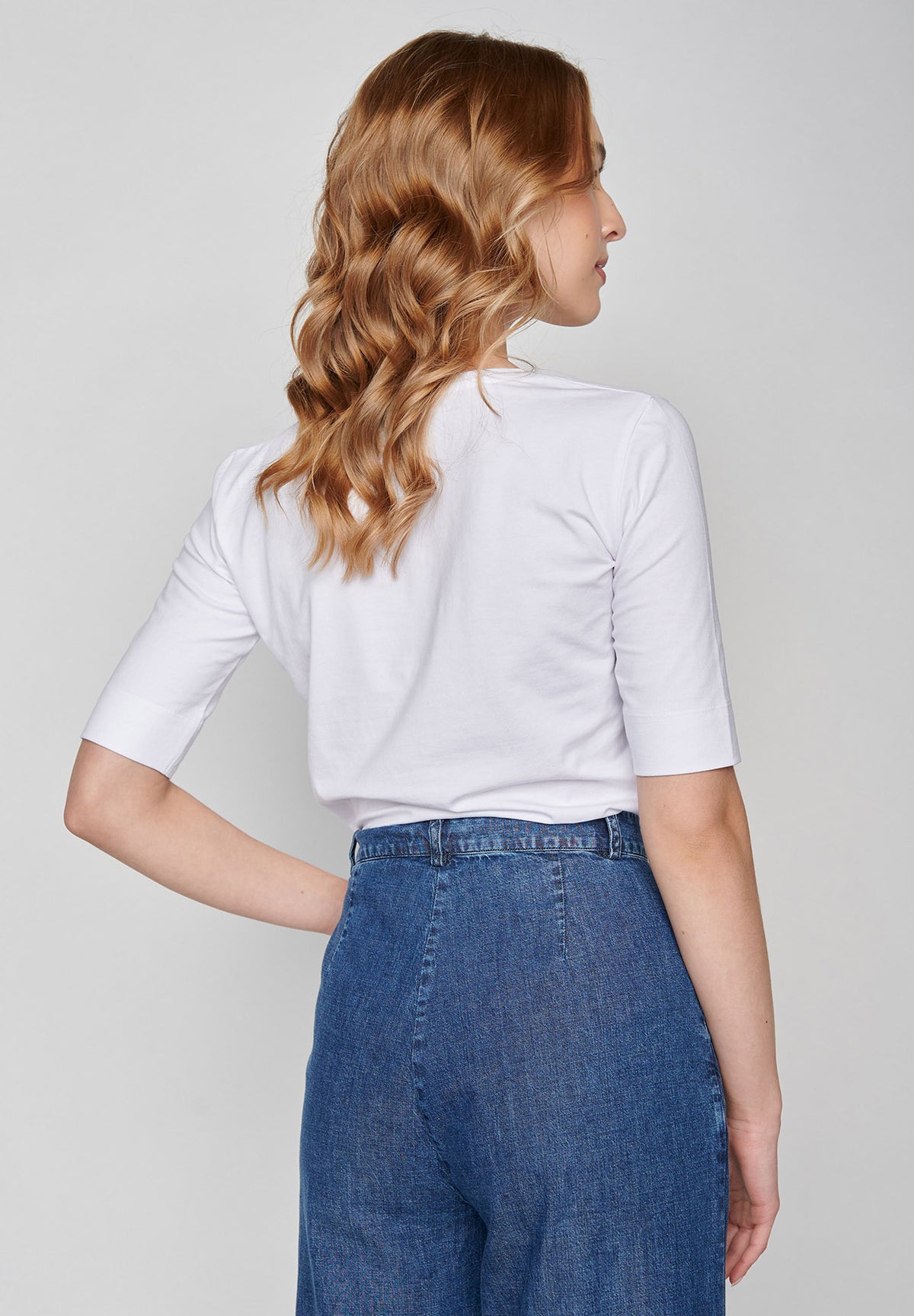 Weiß:  Sportliches T-Shirt aus Bio-Baumwoll Mix für Damen [39]