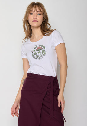 Weißer Lässiges T-Shirt aus Bio-Baumwolle für Damen (1)