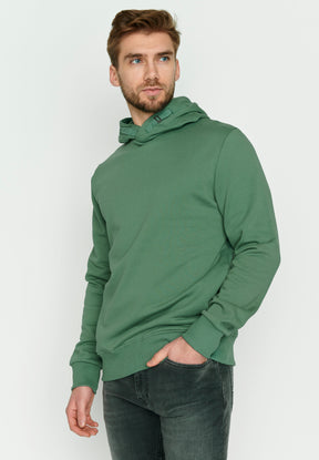 Smoke Green: Kuschliger Hoodie aus Bio-Baumwolle für Herren [4120]