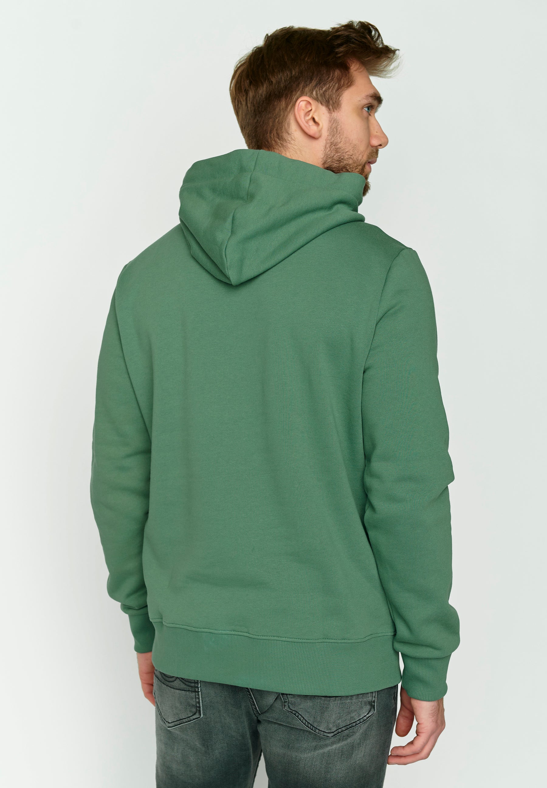 Grün:  Kuschliger Hoodie aus Bio-Baumwolle für Herren [4123]