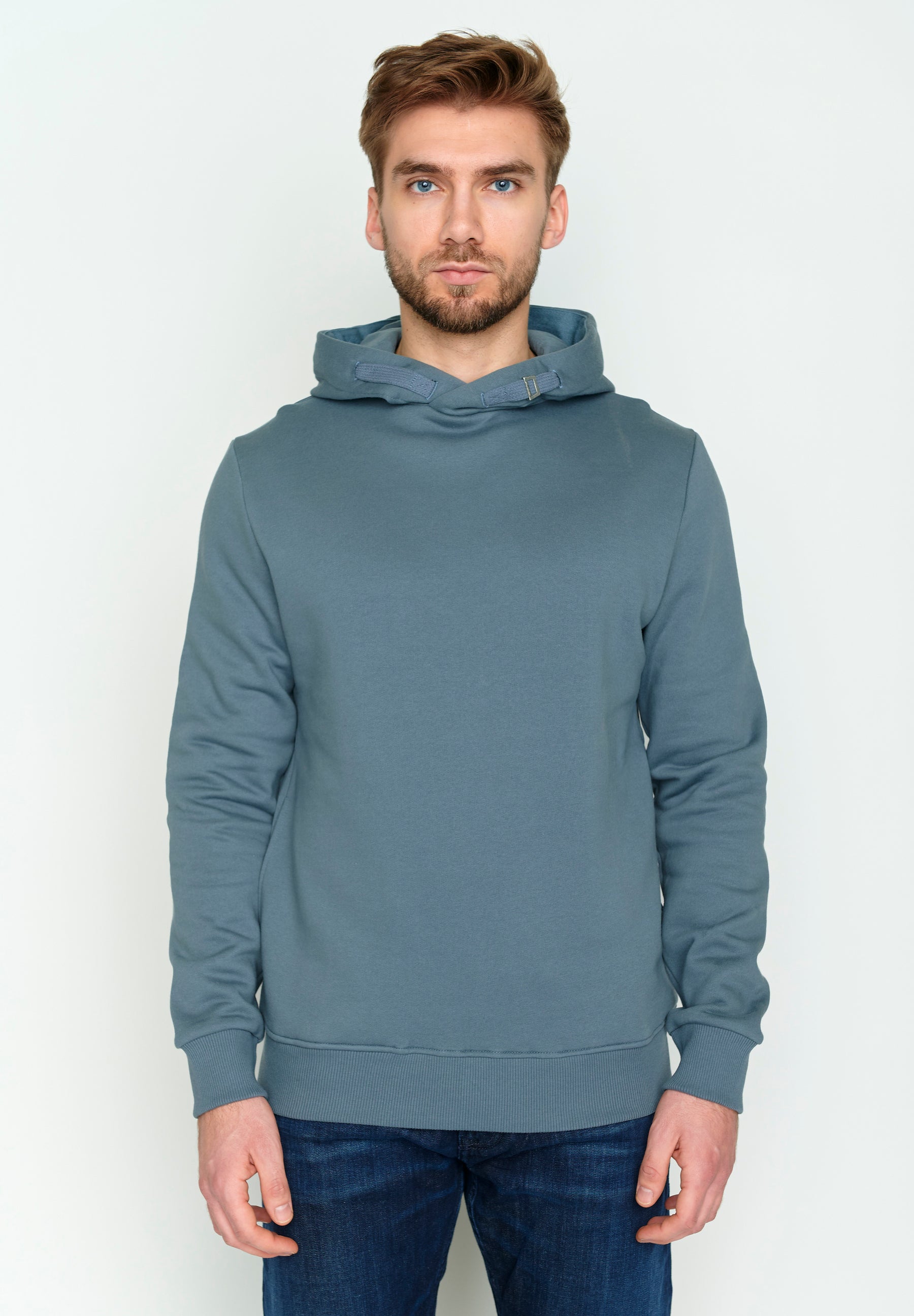 Thunder Grey: Kuschliger Hoodie aus Bio-Baumwolle für Herren [4125]