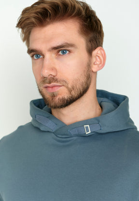 Thunder Grey: Kuschliger Hoodie aus Bio-Baumwolle für Herren [4127]