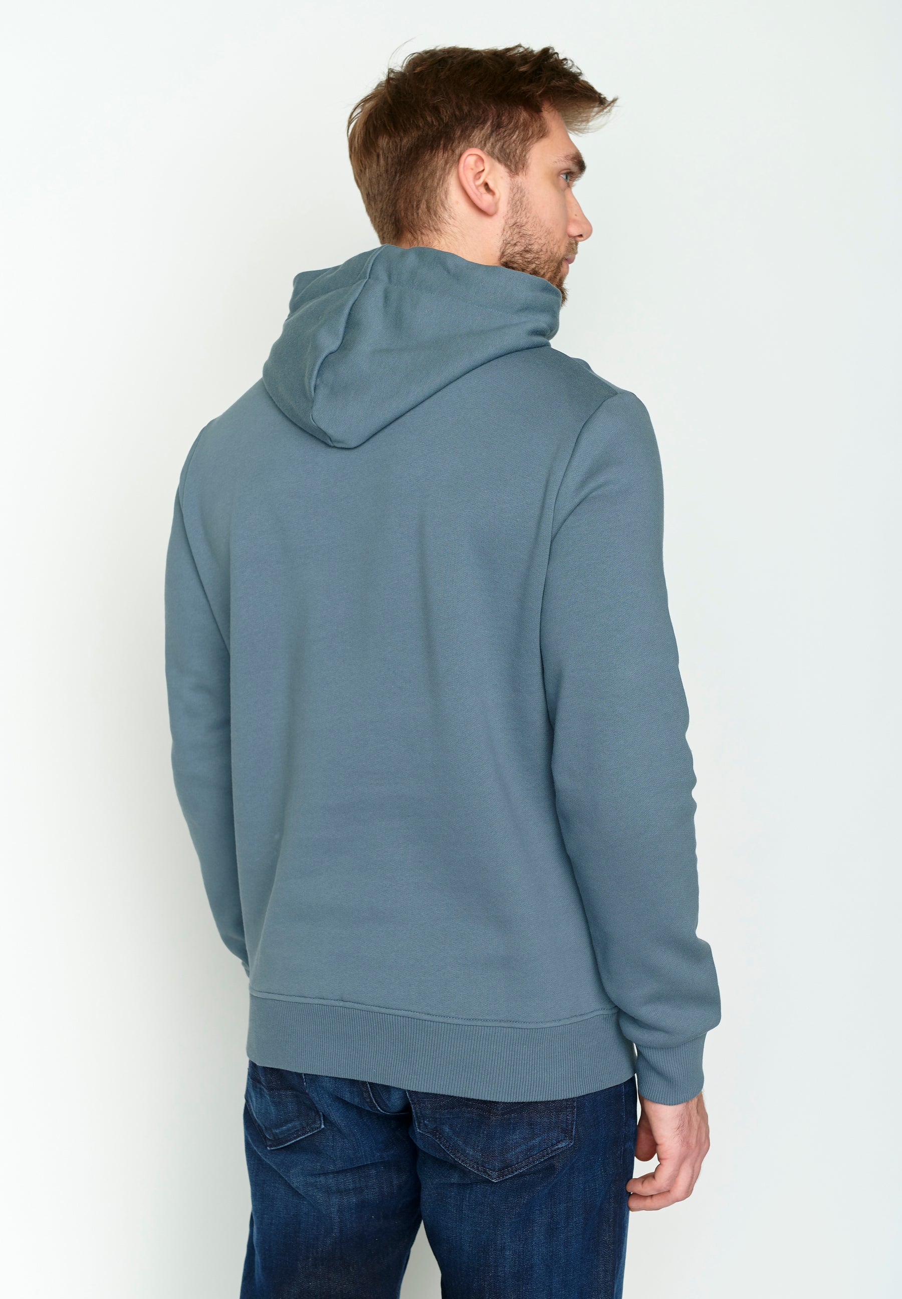 Thunder Grey: Kuschliger Hoodie aus Bio-Baumwolle für Herren [4128]