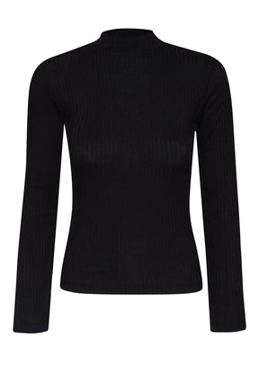 Black: Lässiges Longsleeve aus LENZING™ TENCEL™ Mix für Damen [412]