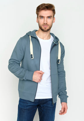 Grau:  Entspannte Zipjacke aus Bio-Baumwolle für Herren [4137]
