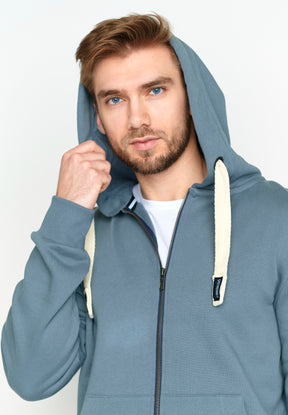 Grau:  Entspannte Zipjacke aus Bio-Baumwolle für Herren [4140]