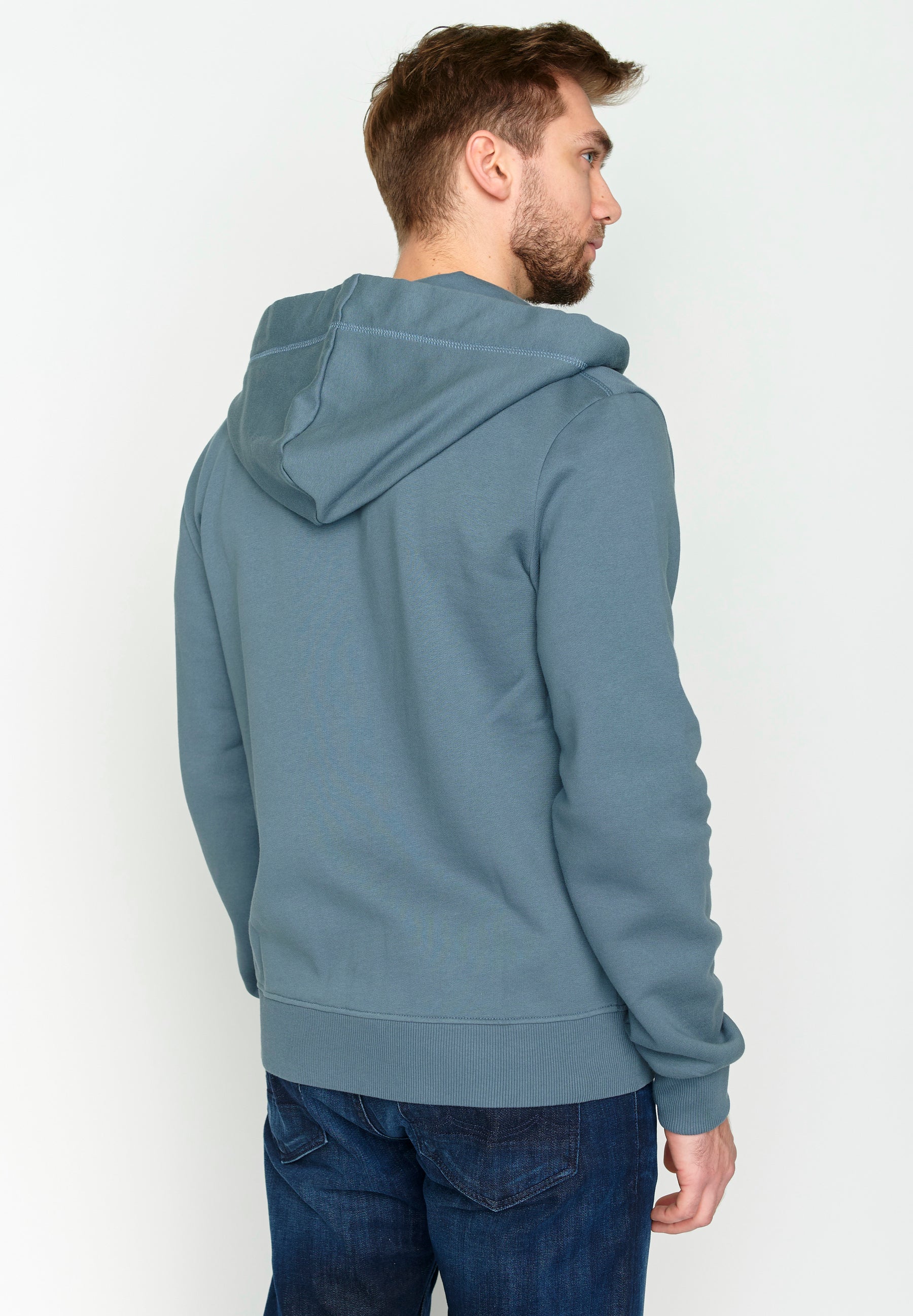 Grau:  Entspannte Zipjacke aus Bio-Baumwolle für Herren [4141]