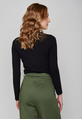 Black: Lässiges Longsleeve aus LENZING™ TENCEL™ Mix für Damen [416]