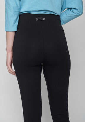 Schwarz:  Lässige Leggings aus Bio-Baumwolle für Damen [418]