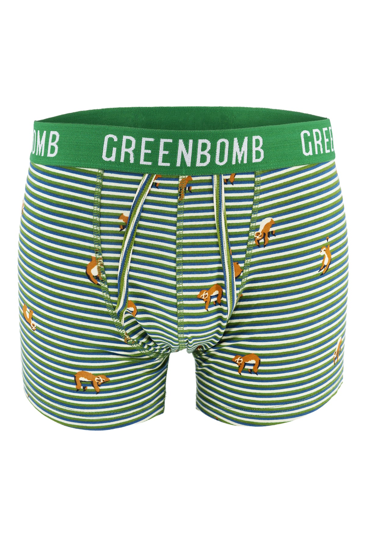 Green Stripes: Gemütliche Trunk aus Bio-Baumwoll Mix für Herren [4225]