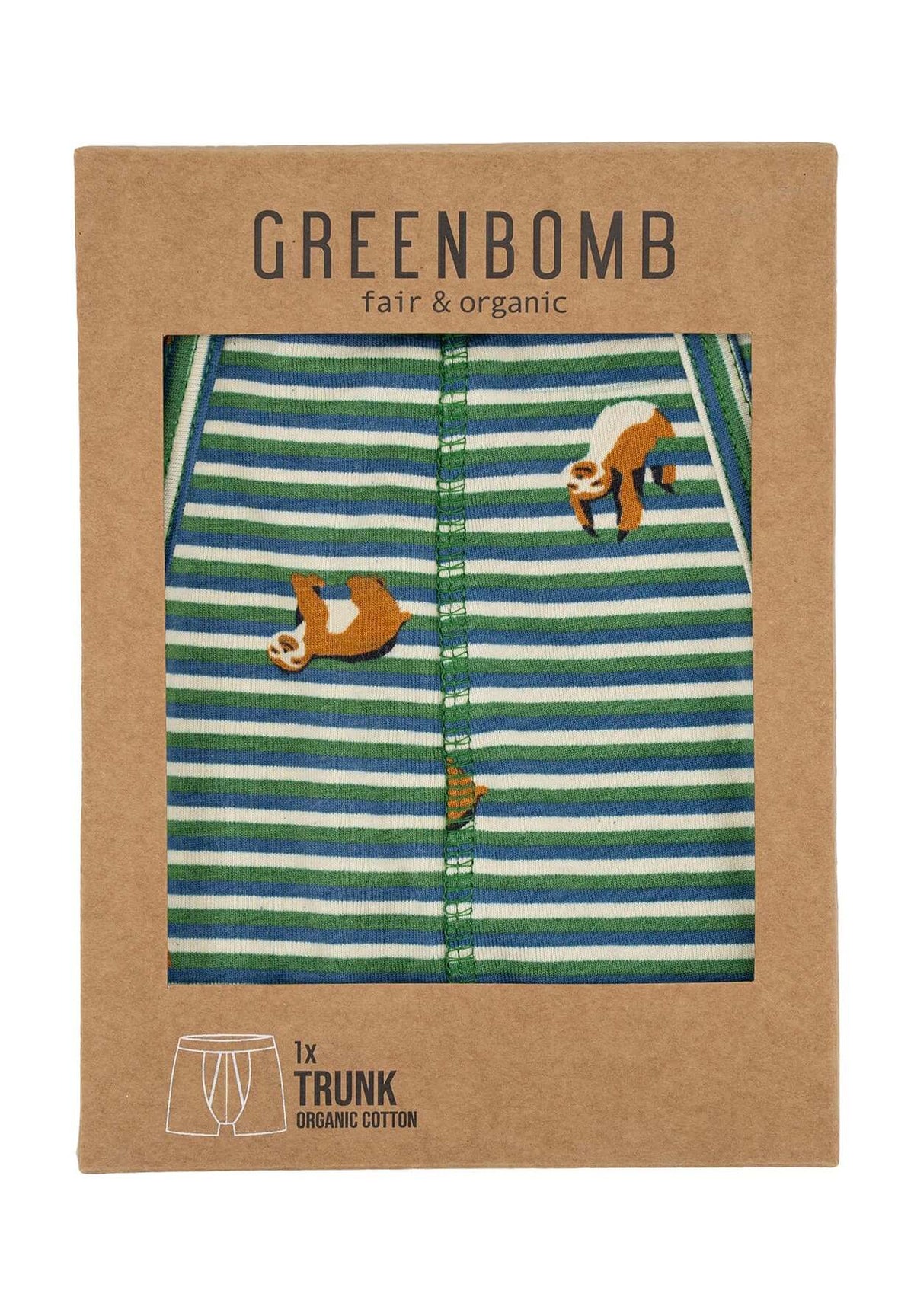 Green Stripes: Figurbetonte Trunk aus Bio-Baumwoll Mix für Herren [4228]