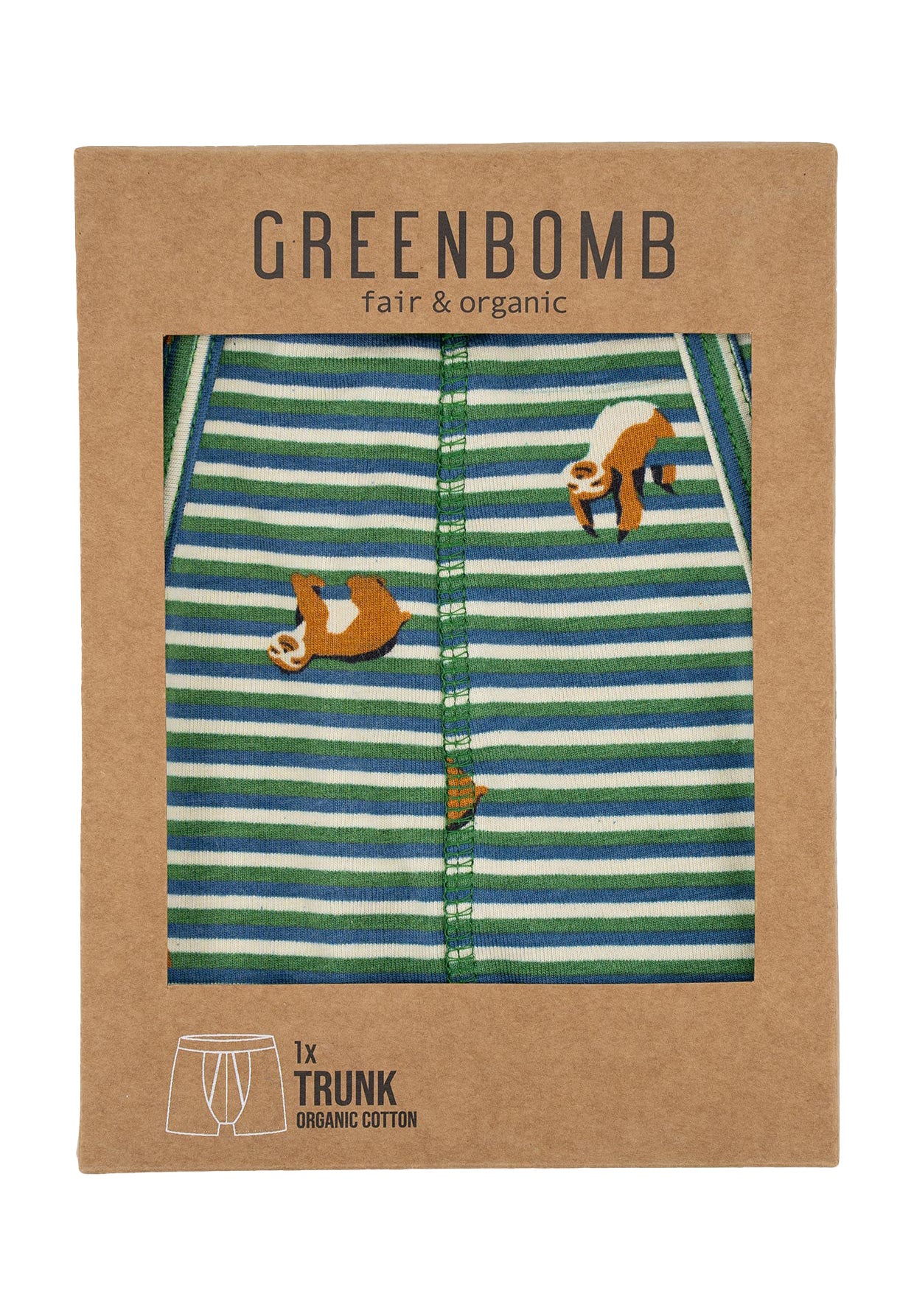 Green Stripes: Gemütliche Trunk aus Bio-Baumwoll Mix für Herren [4228]