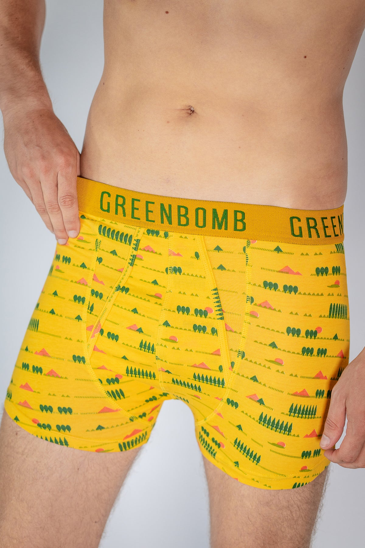 Gelb:  Gemütliche Trunk aus Bio-Baumwoll Mix für Herren [4235]