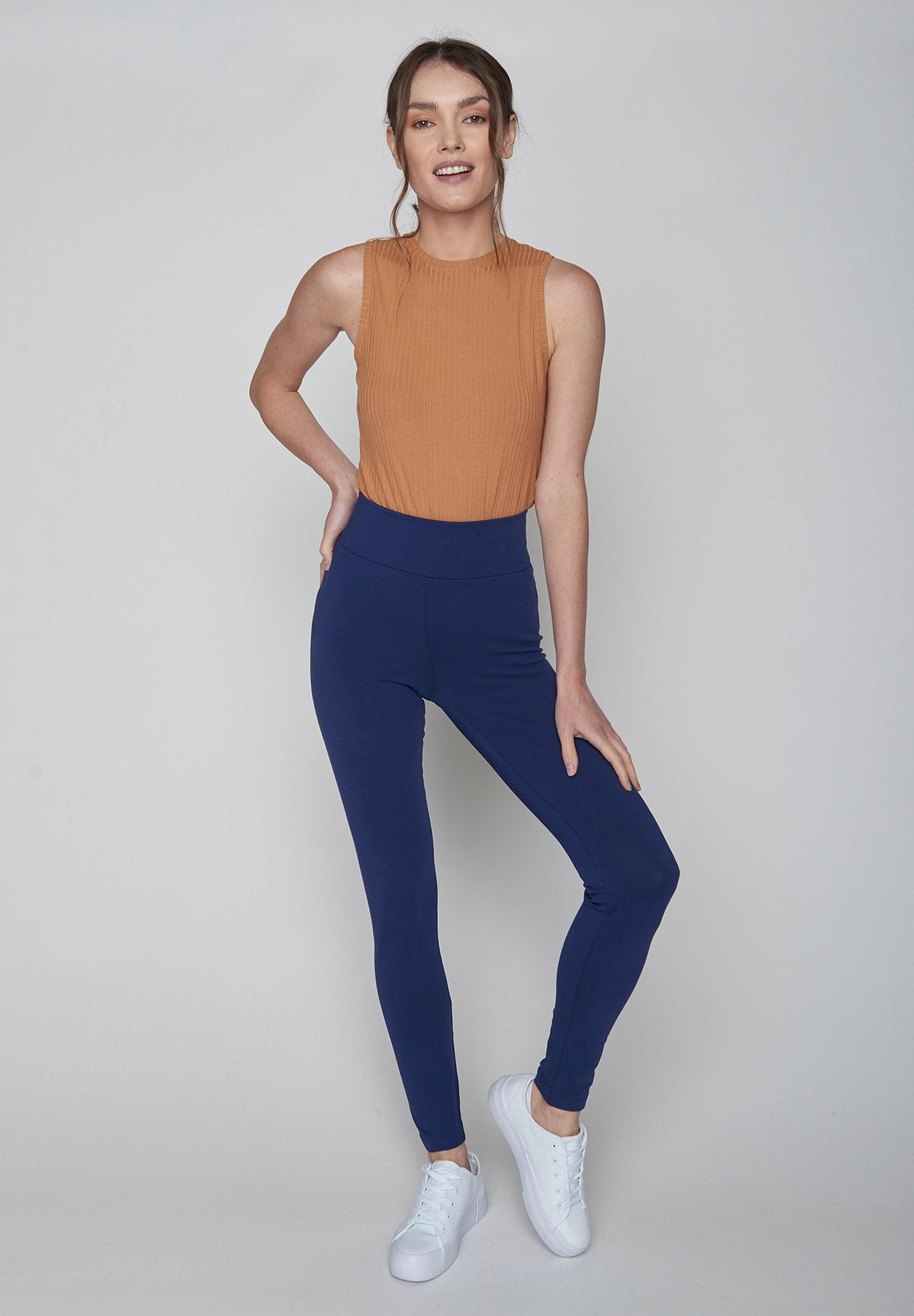 Blau:  Lässige Leggings aus Bio-Baumwolle für Damen [423]