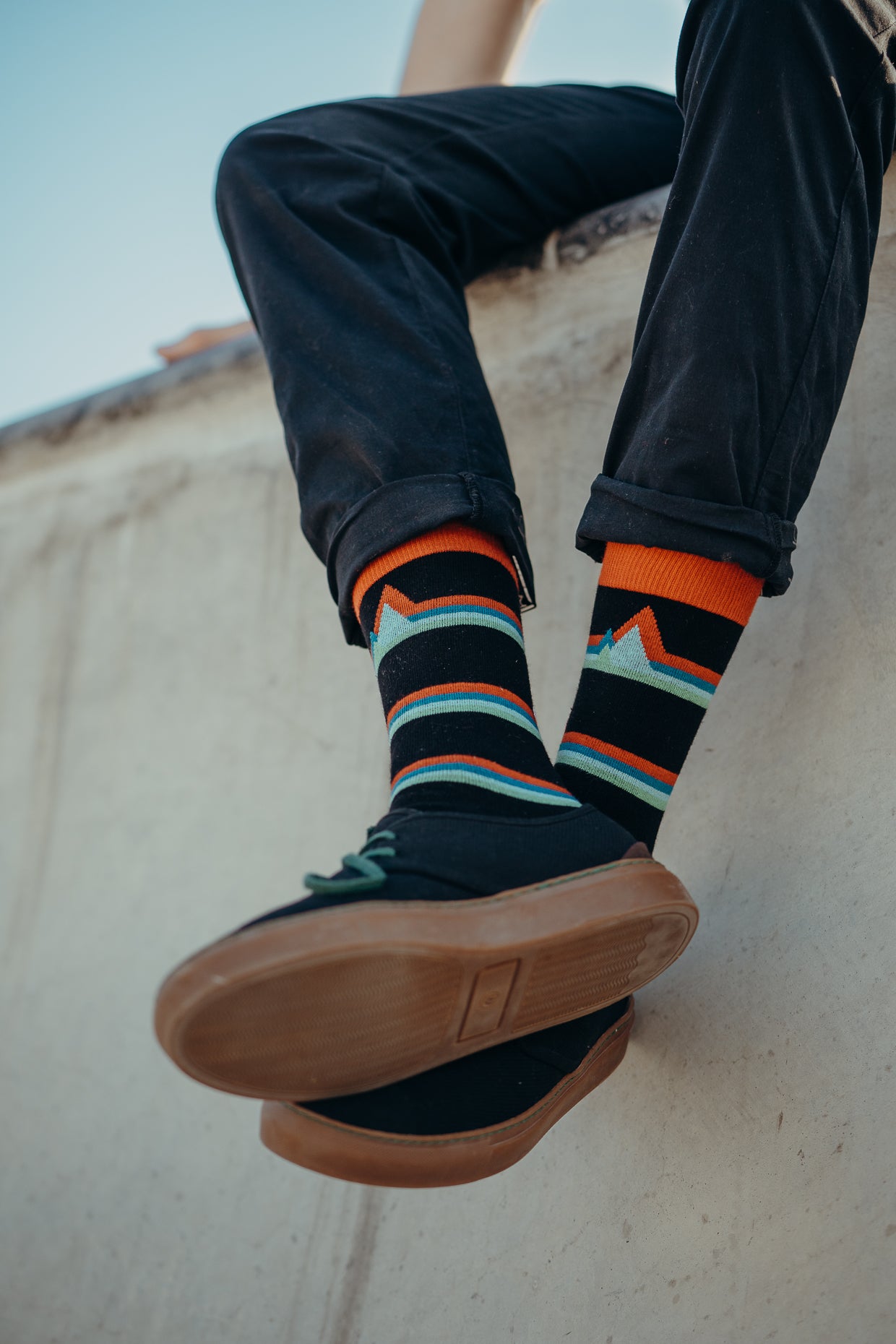 Black: Lässige Socken aus Bio-Baumwoll Mix für Unisex [4250]