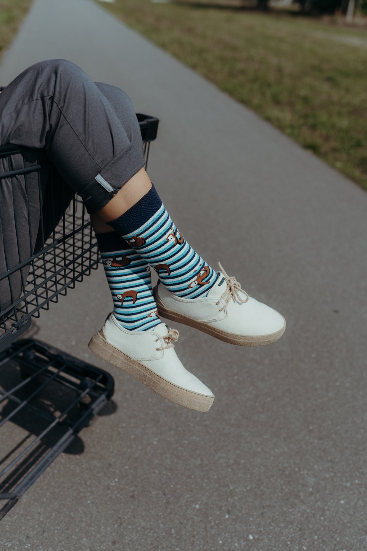 Dark Navy: Lässige Socken aus Bio-Baumwoll Mix für Unisex [4277]