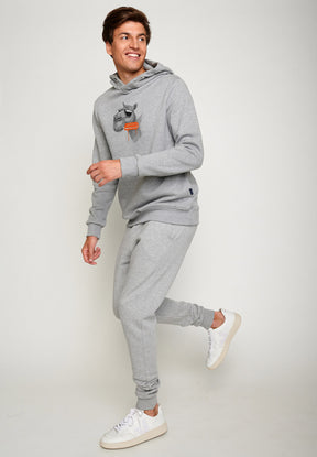 Heather Grey: Kuschliger Hoodie aus Bio-Baumwolle für Herren [4318]