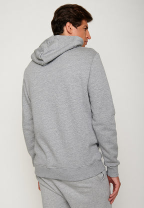Heather Grey: Kuschliger Hoodie aus Bio-Baumwolle für Herren [4322]