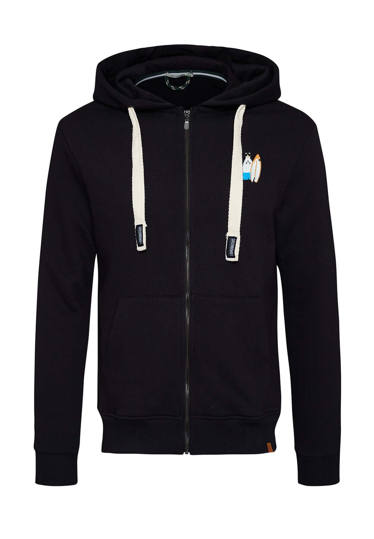 Black: Entspannte Zipjacke aus Bio-Baumwolle für Herren [4340]