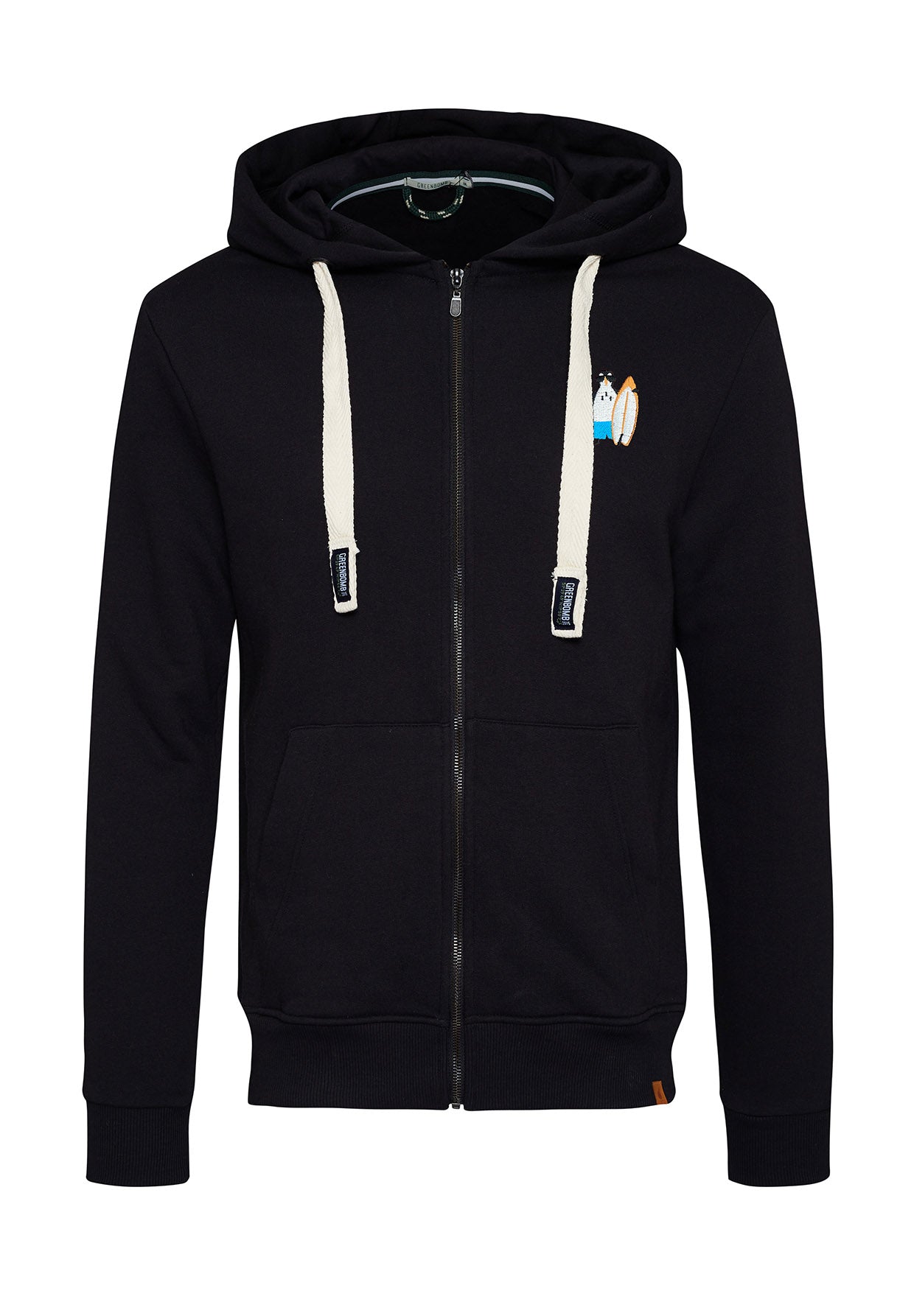 Black: Entspannte Zipjacke aus Bio-Baumwolle für Herren [4340]