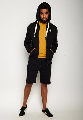 Black: Entspannte Zipjacke aus Bio-Baumwolle für Herren [4341]