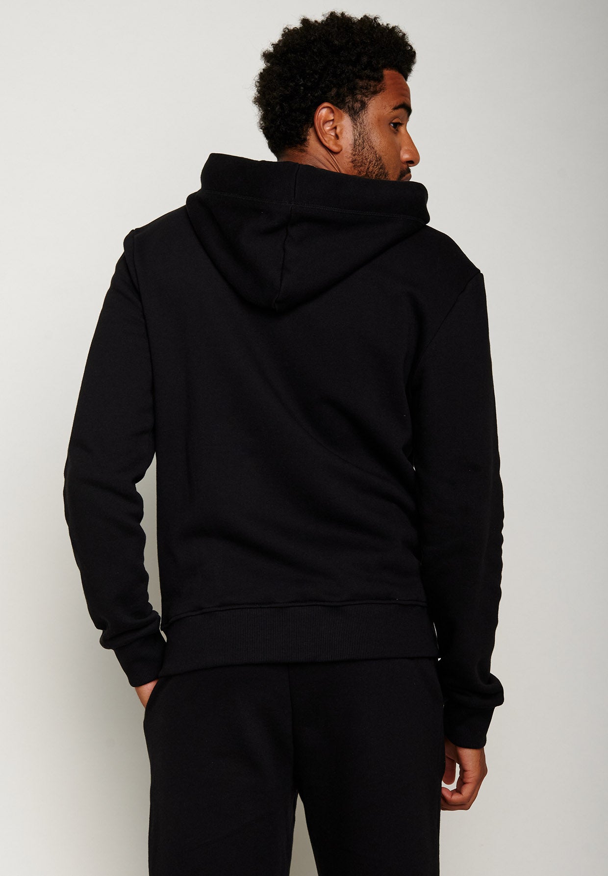 Black: Entspannte Zipjacke aus Bio-Baumwolle für Herren [4345]