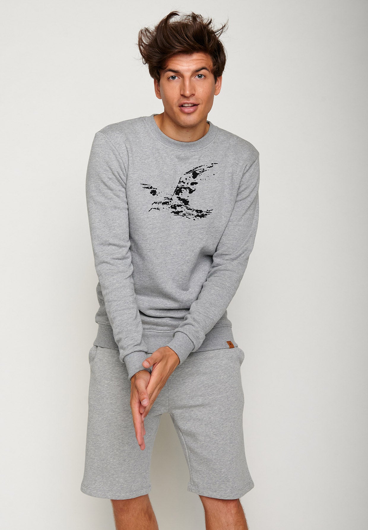 Heather Grey: Gemütliches Sweatshirt aus Bio-Baumwolle für Herren [4390]