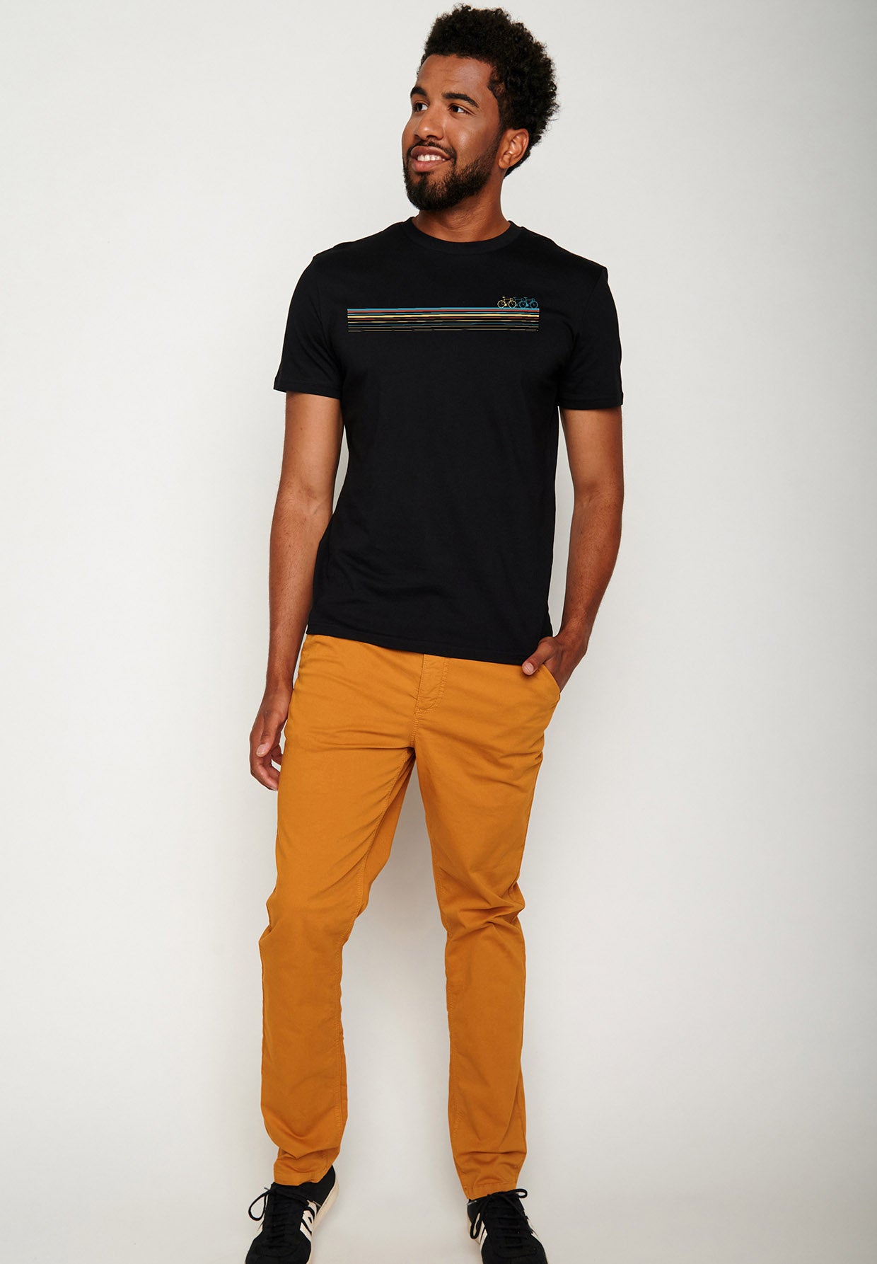 Schwarz:  Sportliches T-Shirt aus Bio-Baumwolle für Herren [4451]