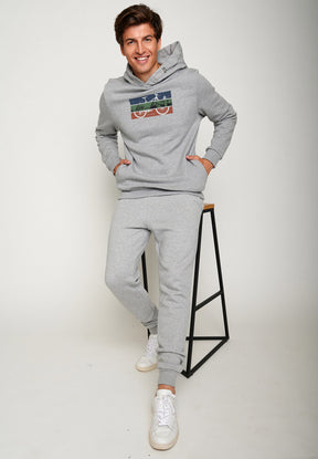 Heather Grey: Kuschliger Hoodie aus Bio-Baumwolle für Herren [4488]