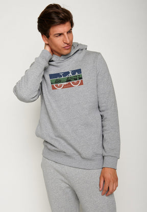Heather Grey: Kuschliger Hoodie aus Bio-Baumwolle für Herren [4489]