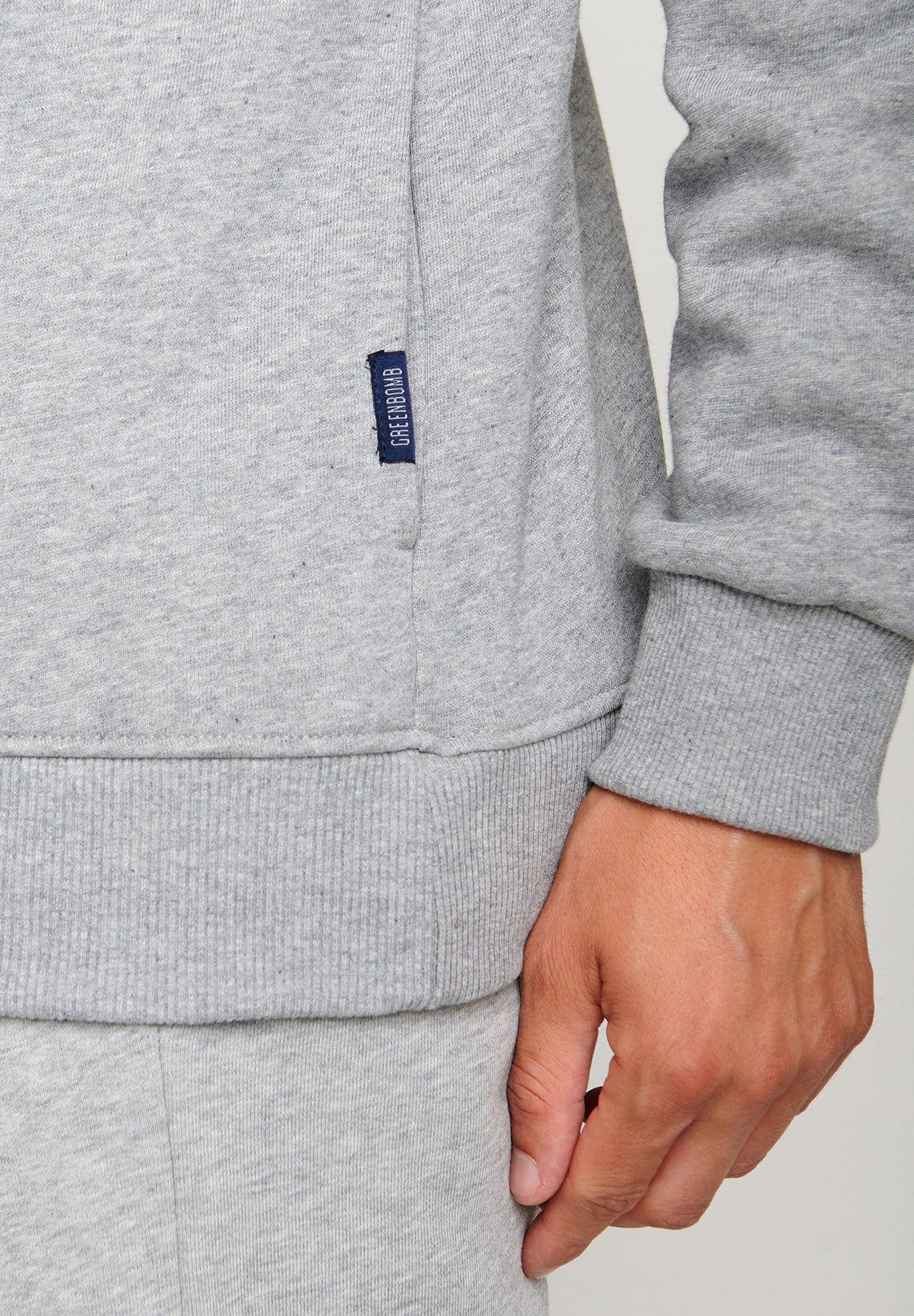 Heather Grey: Kuschliger Hoodie aus Bio-Baumwolle für Herren [4490]