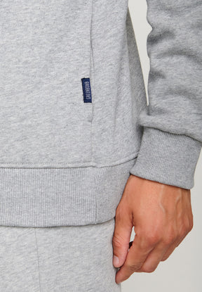 Heather Grey: Kuschliger Hoodie aus Bio-Baumwolle für Herren [4490]