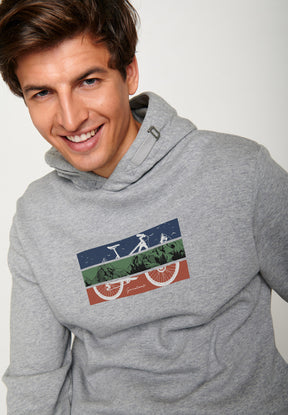 Heather Grey: Kuschliger Hoodie aus Bio-Baumwolle für Herren [4491]