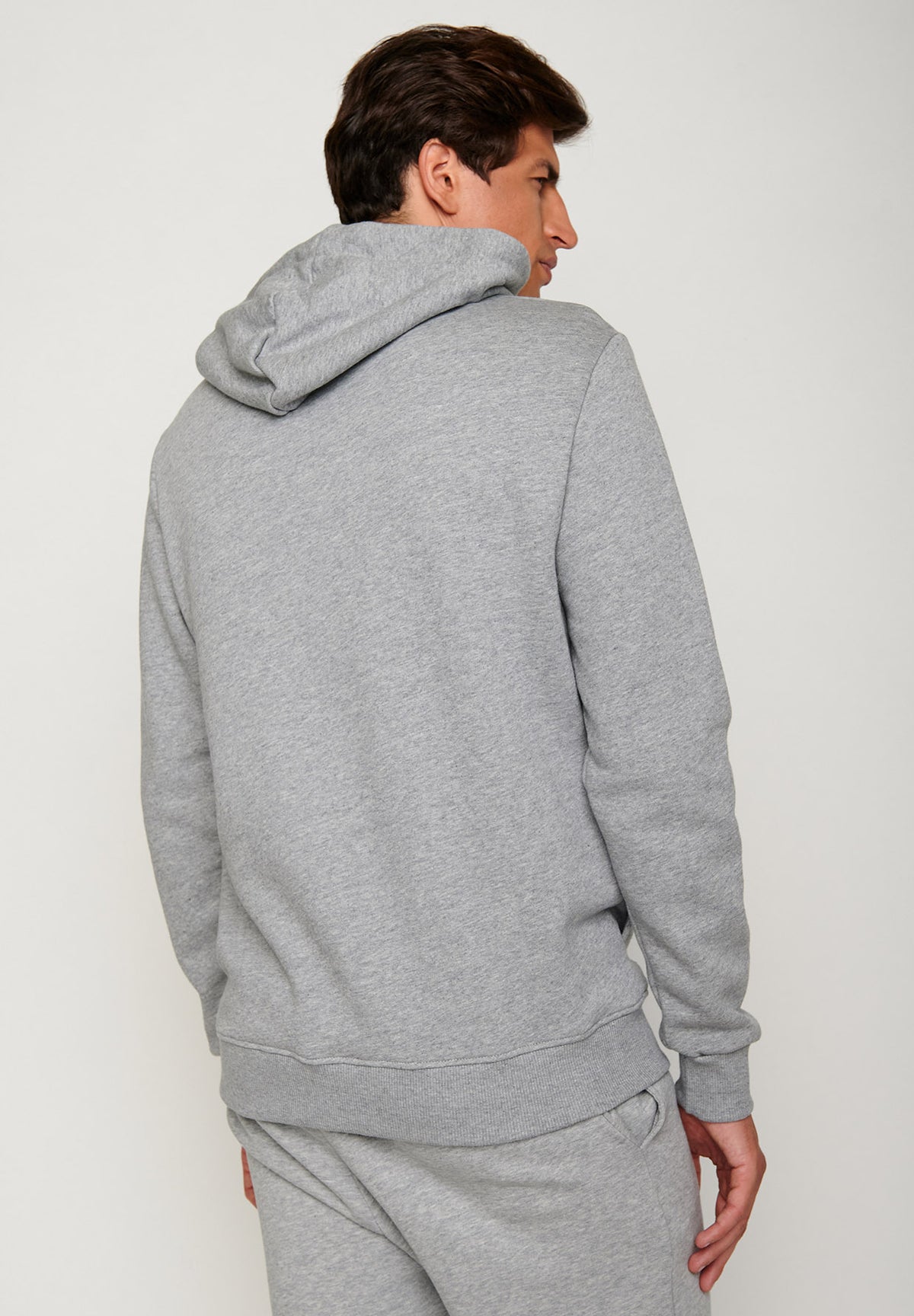 Grau:  Kuschliger Hoodie aus Bio-Baumwolle für Herren [4492]