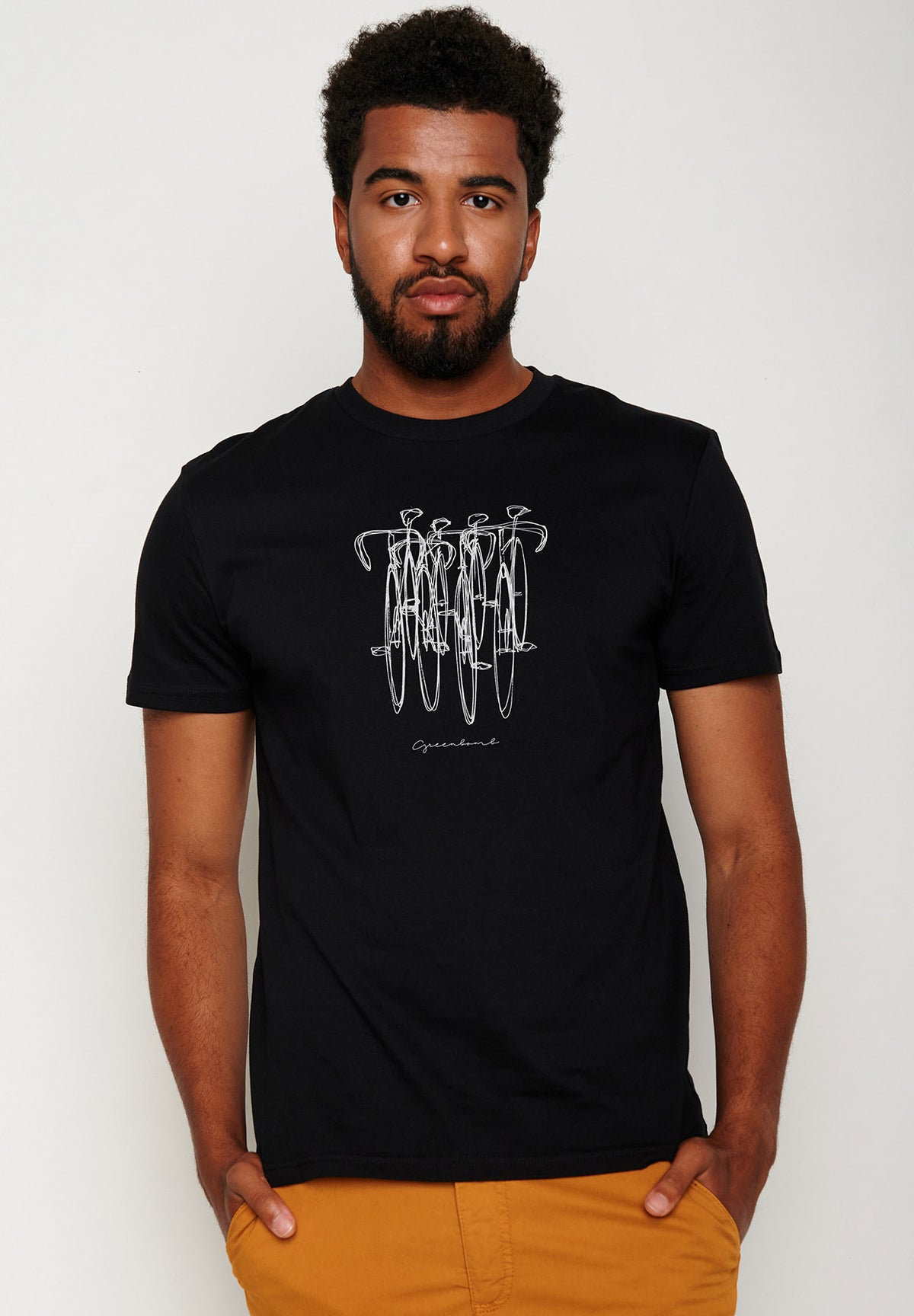 Black: Sportliches T-Shirt aus Bio-Baumwolle für Herren [4558]