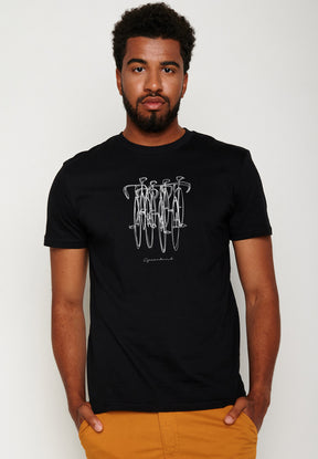 Black: Sportliches T-Shirt aus Bio-Baumwolle für Herren [4558]