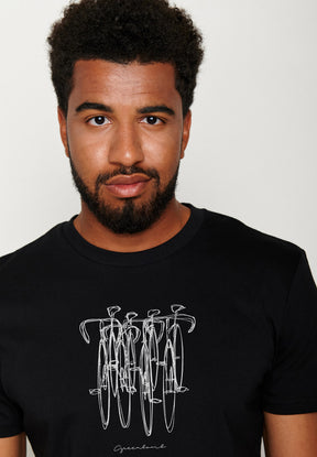 Black: Sportliches T-Shirt aus Bio-Baumwolle für Herren [4559]