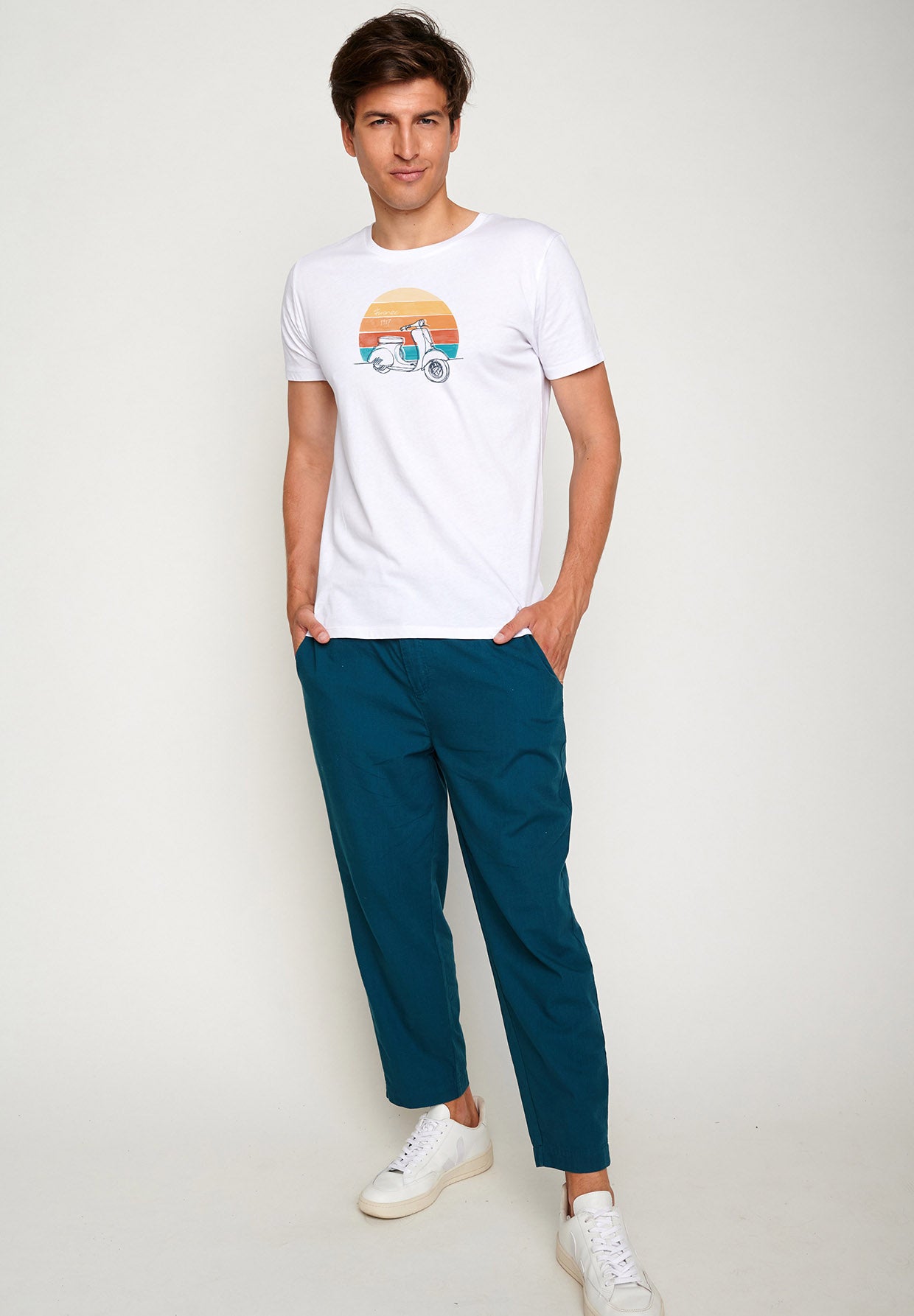 White: Sportliches T-Shirt aus Bio-Baumwolle für Herren [4614]